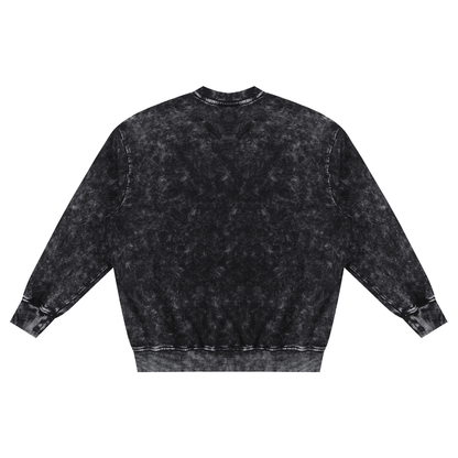 Snow,Washed,Unisex,Long-Sleeve,Sweatshirt