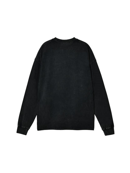 Unisex,Long-sleeve,Oversize,Acid Wash
