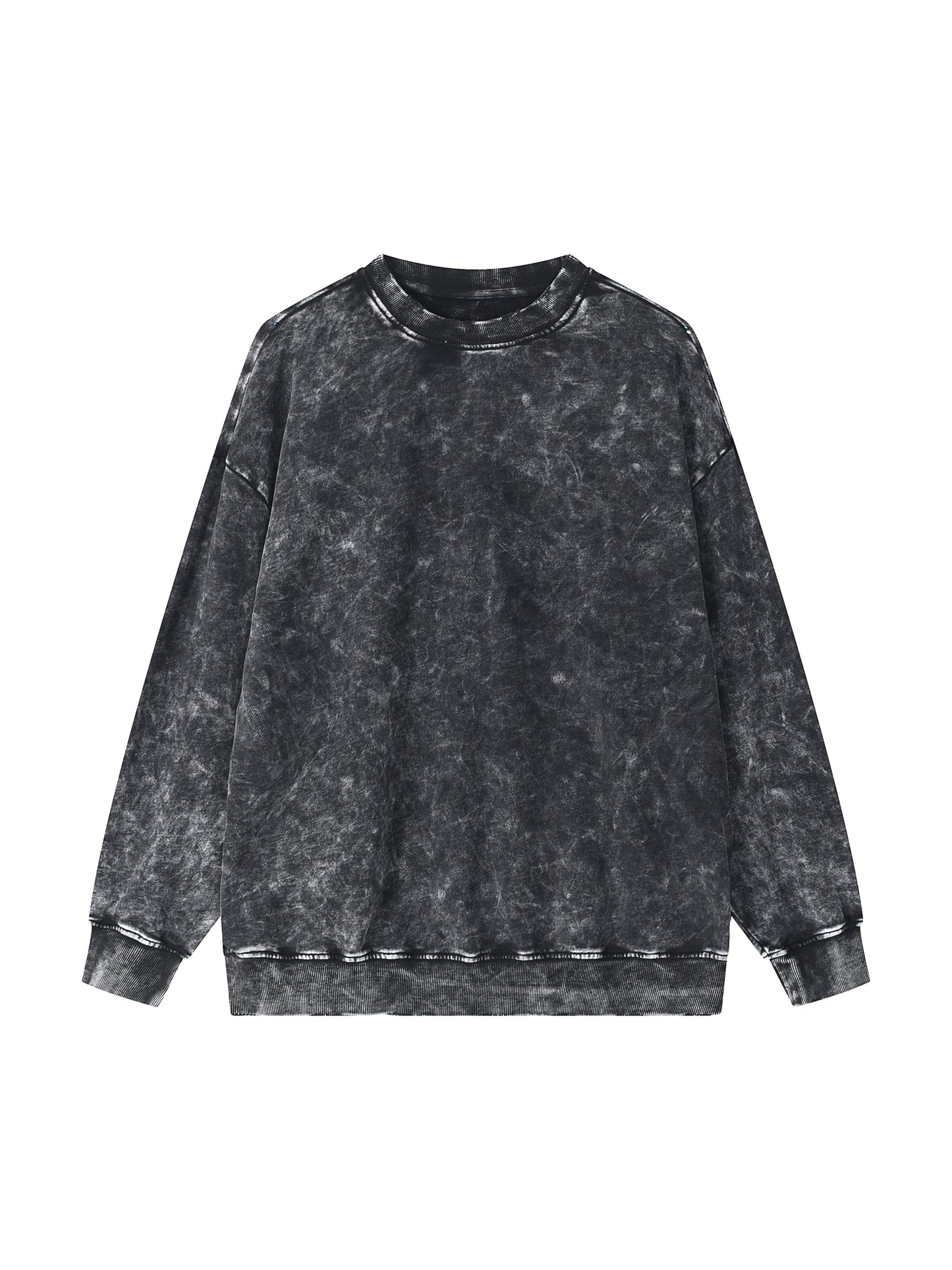 Snow,Washed,Unisex,Long-Sleeve,Sweatshirt