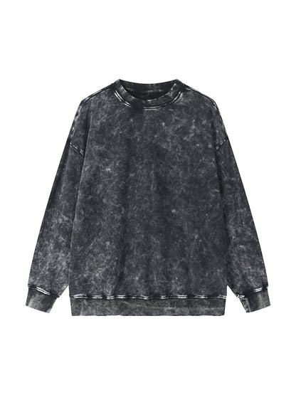 Snow,Washed,Unisex,Long-Sleeve,Sweatshirt