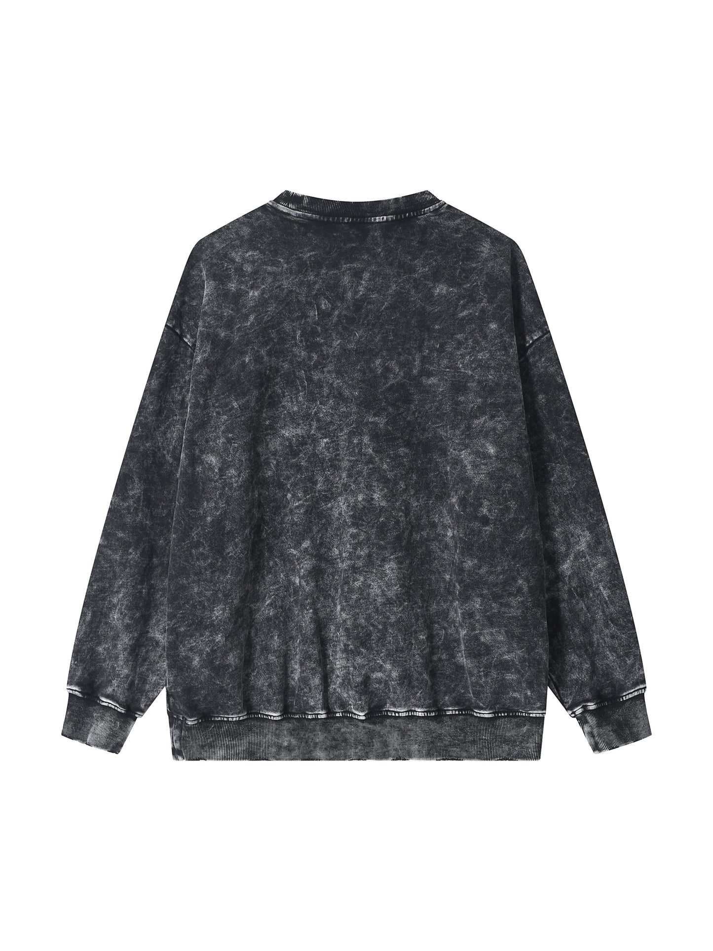 Snow,Washed,Unisex,Long-Sleeve,Sweatshirt
