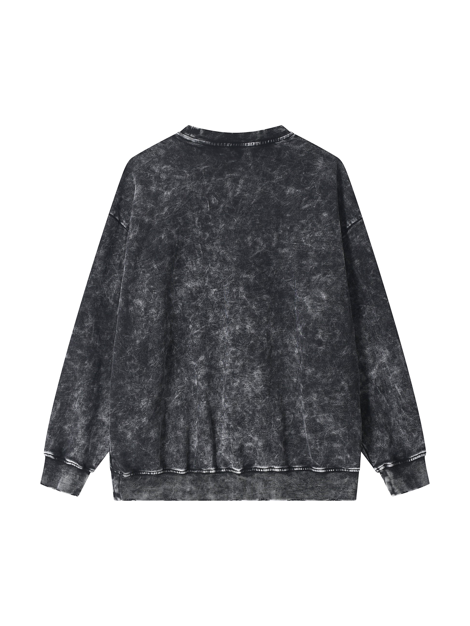Snow,Washed,Unisex,Long-Sleeve,Sweatshirt
