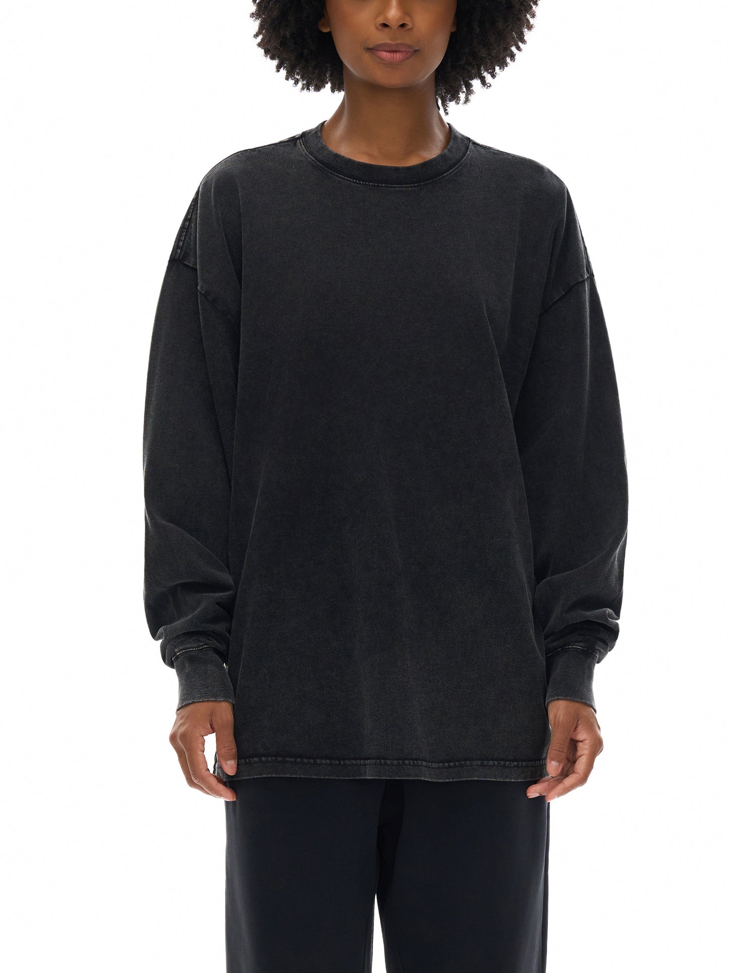 Unisex,Long-sleeve,Oversize,Acid Wash