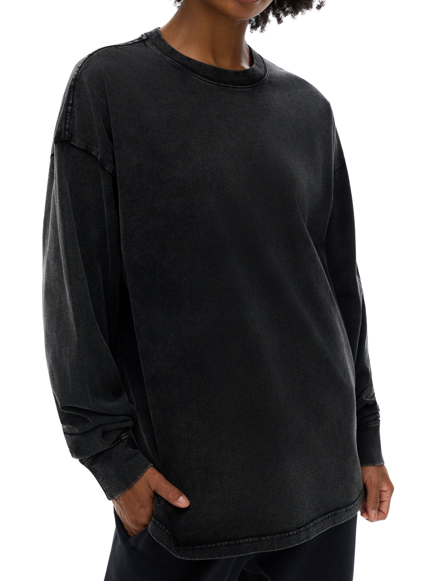 Unisex,Long-sleeve,Oversize,Acid Wash