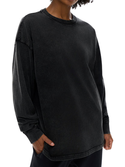 Unisex,Long-sleeve,Oversize,Acid Wash