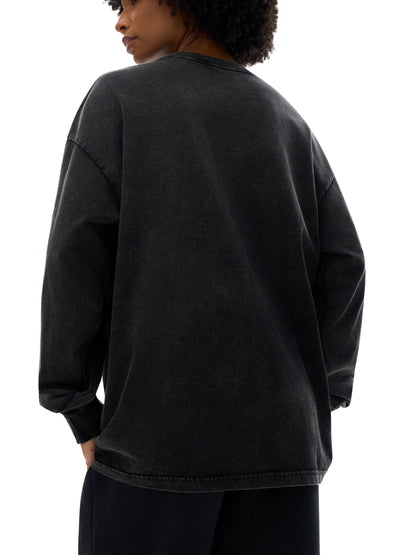 Unisex,Long-sleeve,Oversize,Acid Wash