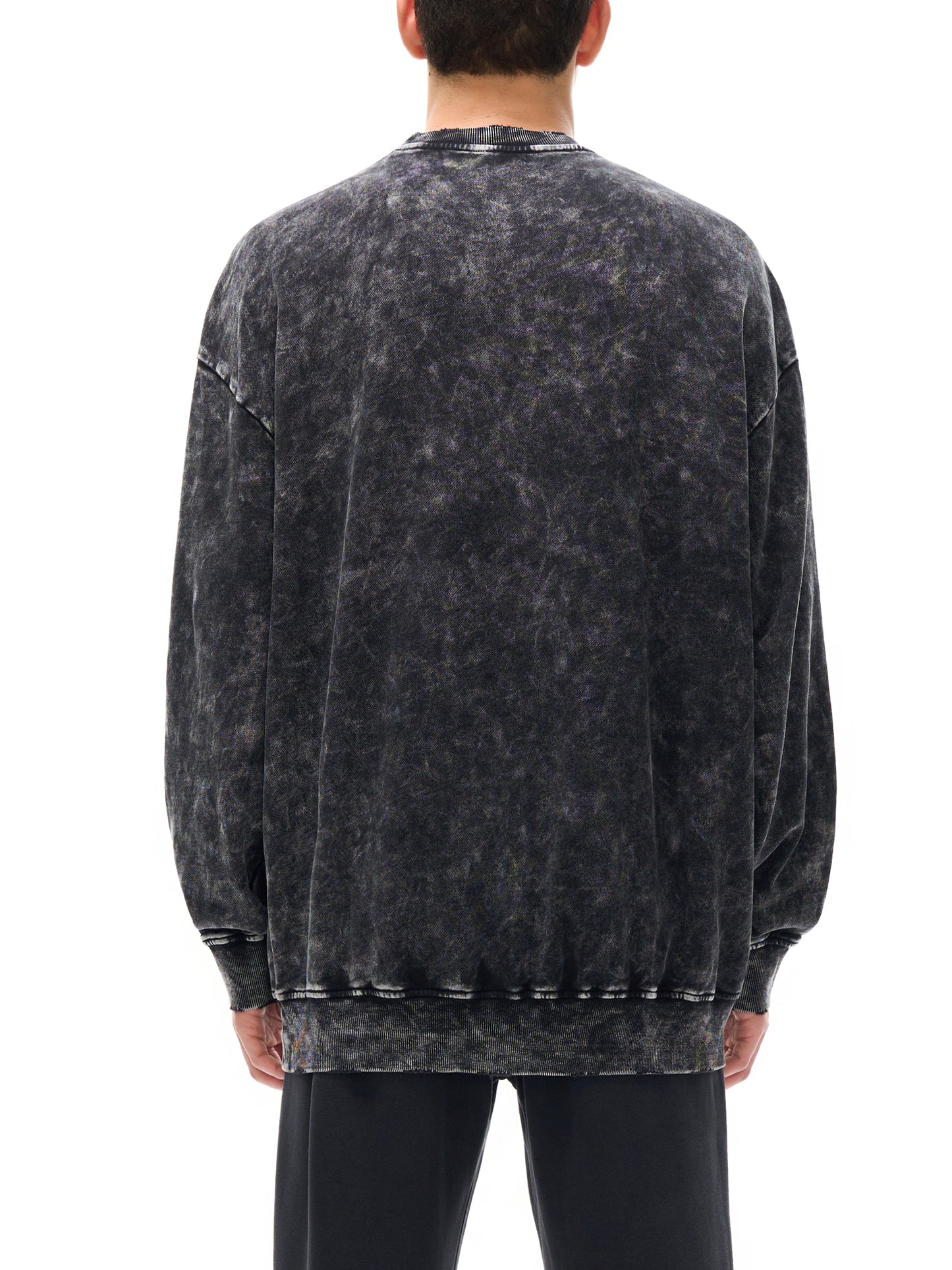 Snow,Washed,Unisex,Long-Sleeve,Sweatshirt