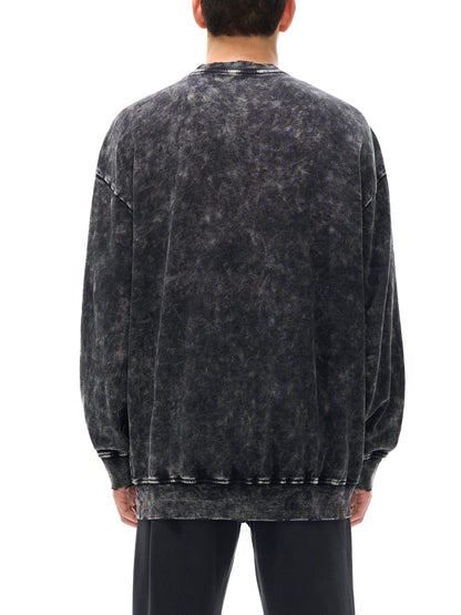 Snow,Washed,Unisex,Long-Sleeve,Sweatshirt